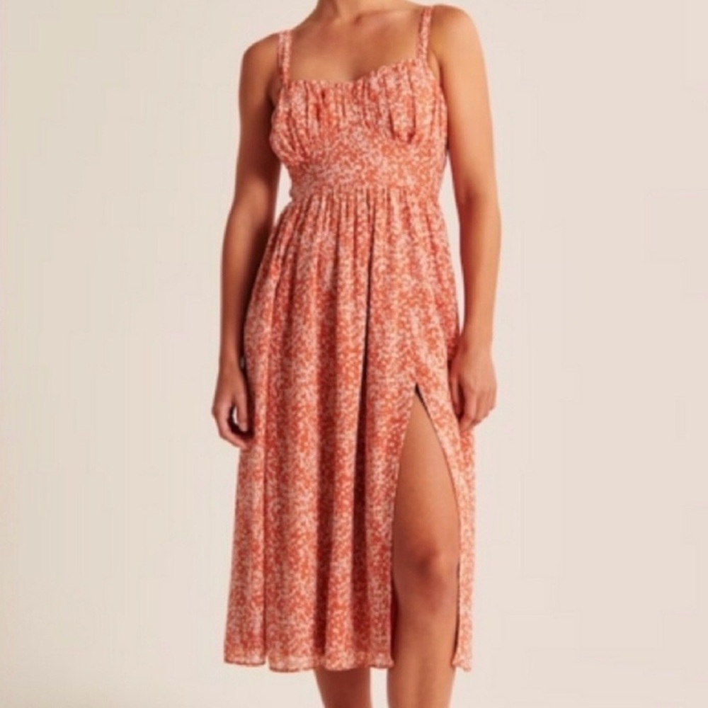 Abercrombie Orange Midi Dress